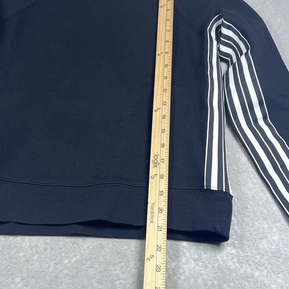 ATHLETA Sweatshirt Womens X-Small Black White Striped Pullover Crew 486732-00 - Picture 7 of 11